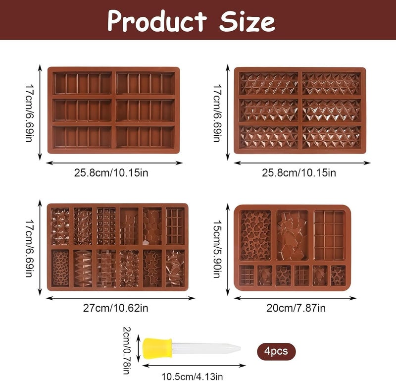 Hoxxu Silicone Chocolate Molds Set with Droppers - Image 2